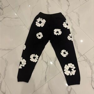 Black small denim tears sweatpants